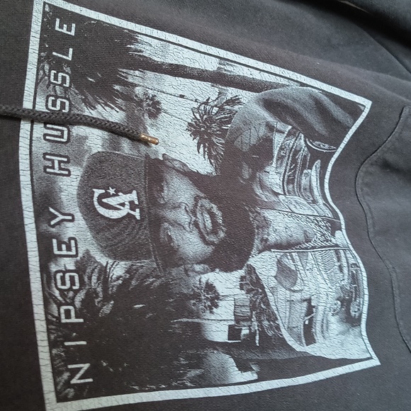 Nipsey Hustle All over Back Print Black Pullover Hoodie Sz Large Men - Picture 11 of 16